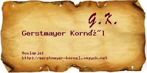 Gerstmayer Kornél névjegykártya